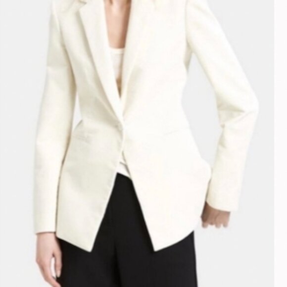 NWT Theory Luxury Old Money Power Jacket Blazer Dover White Modern Corduroy - Picture 4 of 16